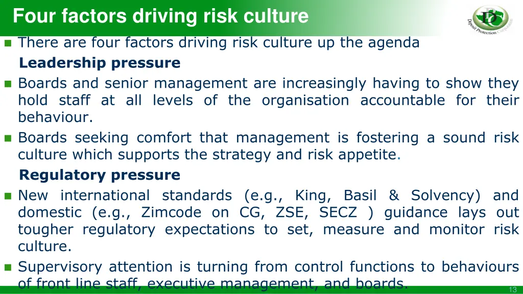 four factors driving risk culture