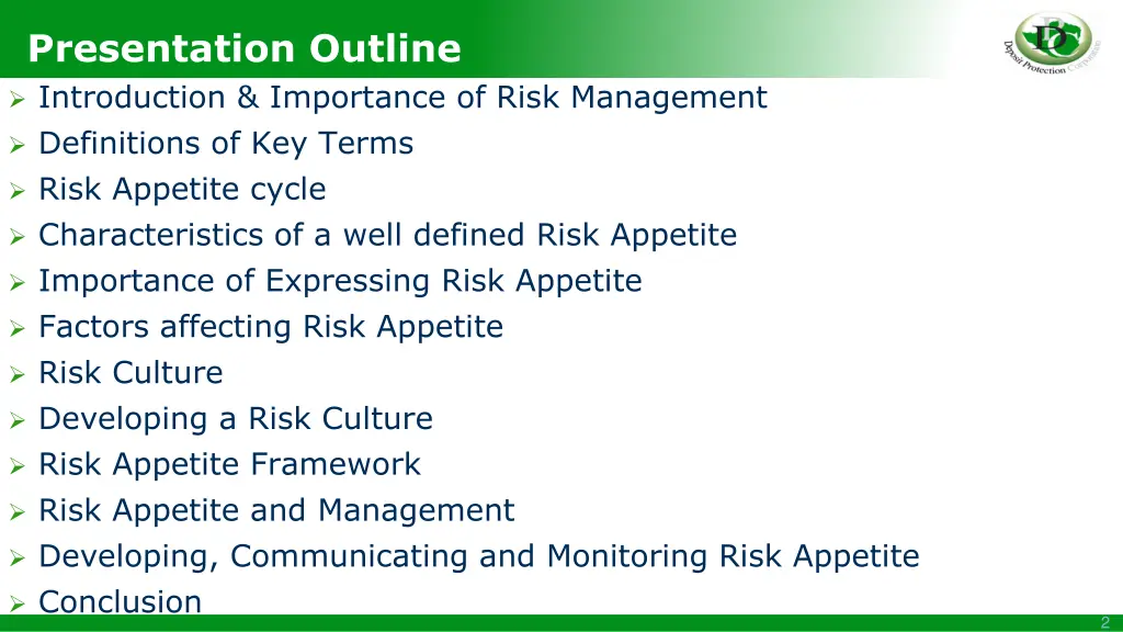 presentation outline introduction importance