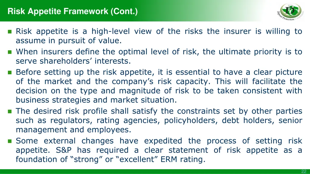 risk appetite framework cont