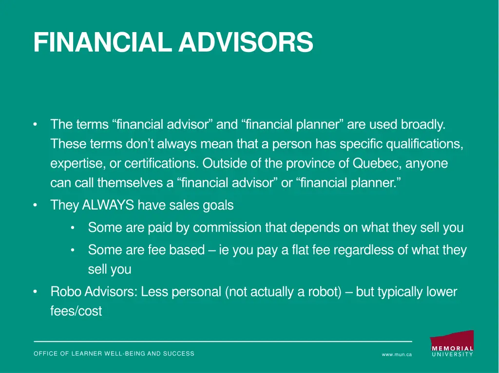 financial advisors