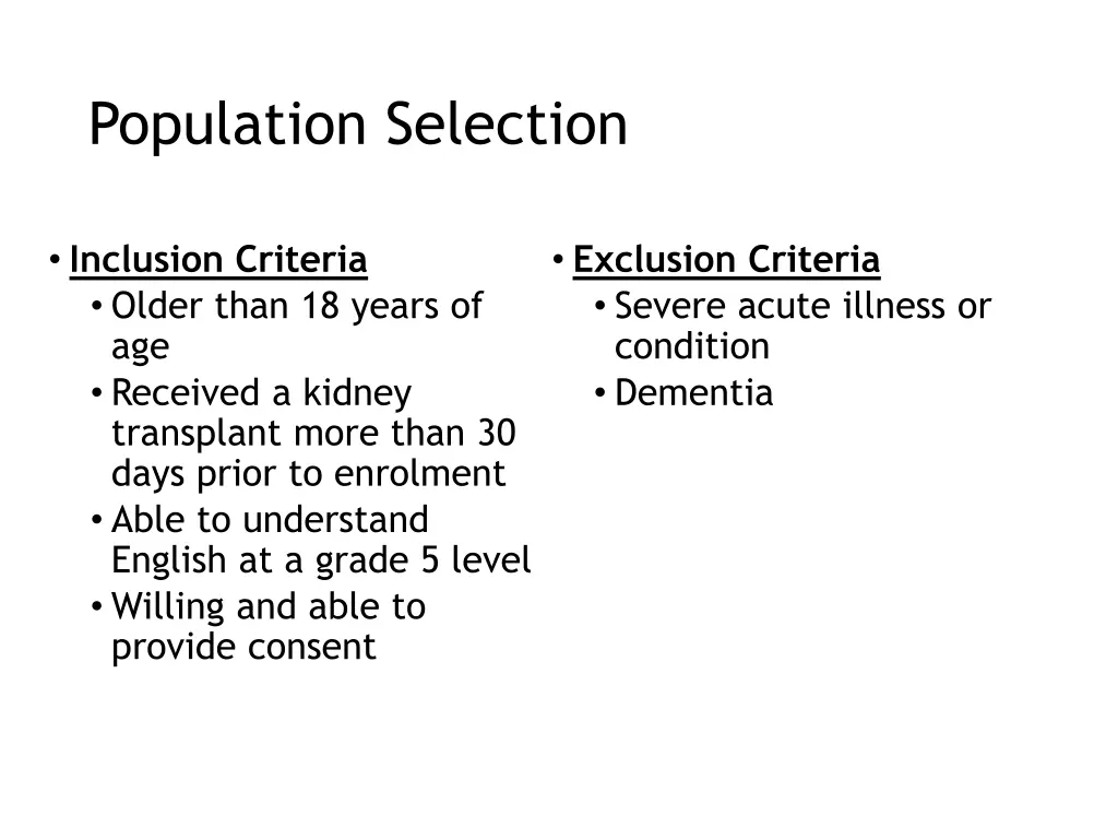 population selection