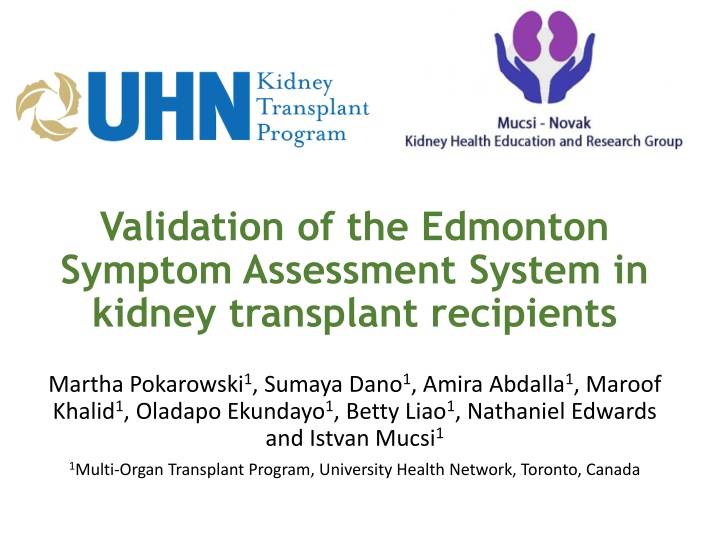 validation of the edmonton symptom assessment