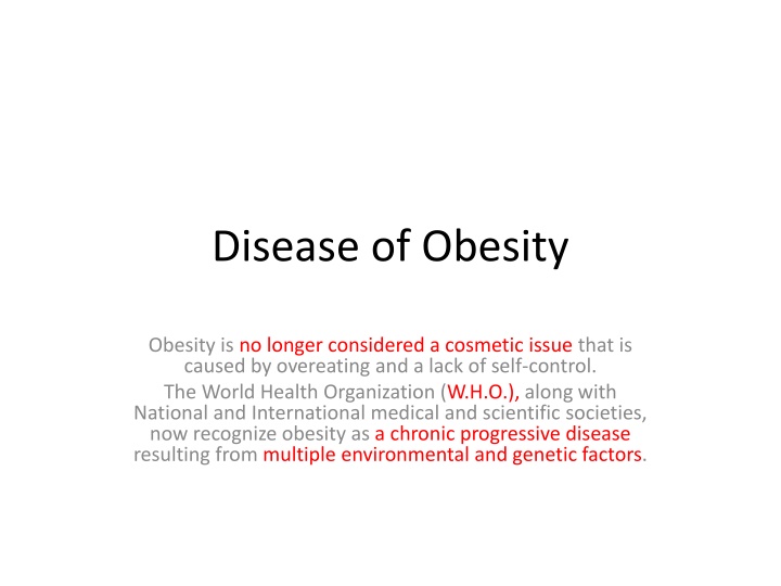 disease of obesity