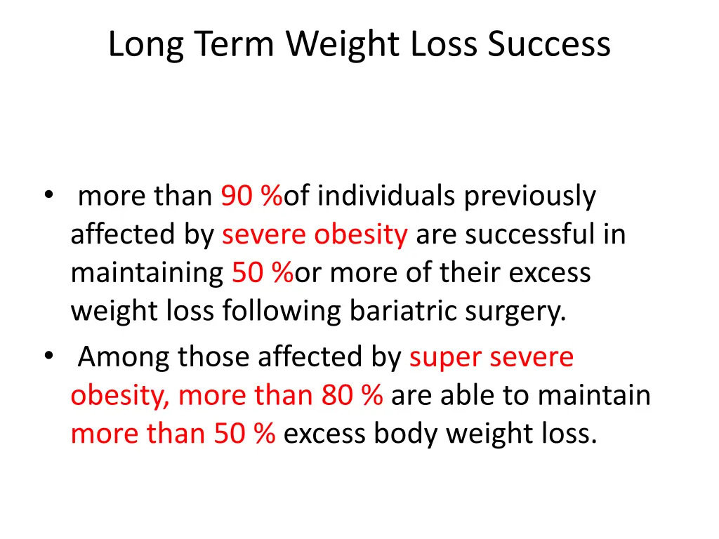 long term weight loss success