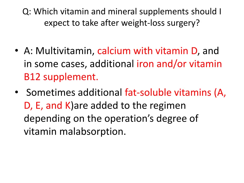 q which vitamin and mineral supplements should