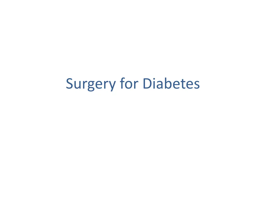 surgery for diabetes