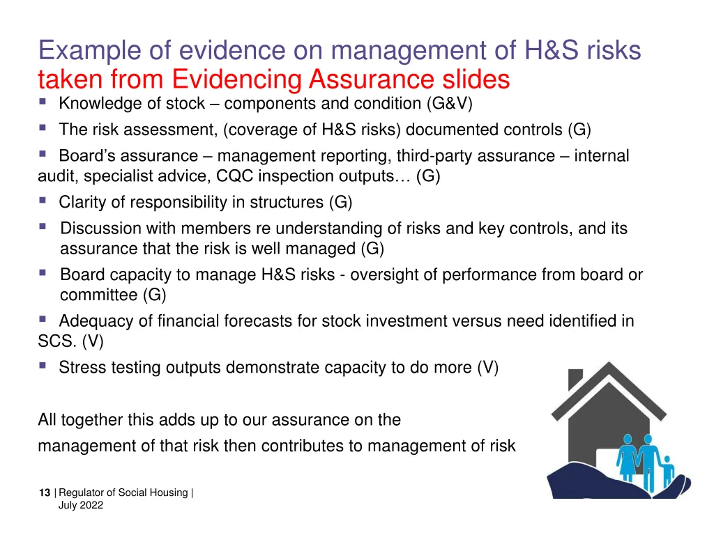 example of evidence on management of h s risks