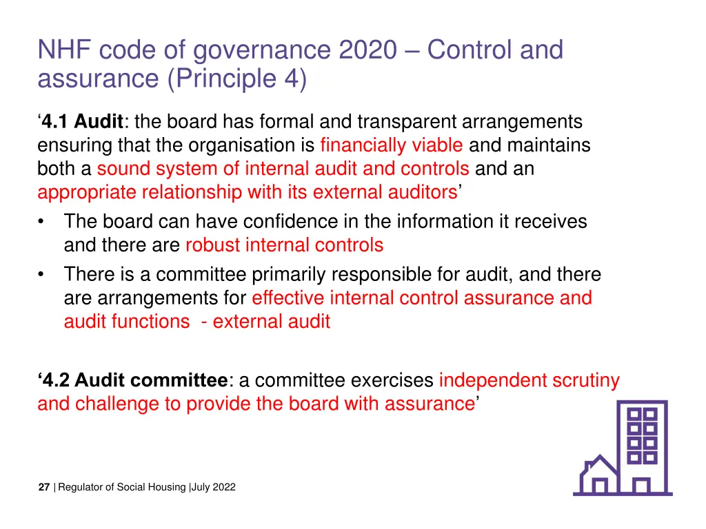 nhf code of governance 2020 control and assurance