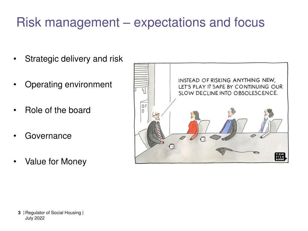 risk management expectations and focus