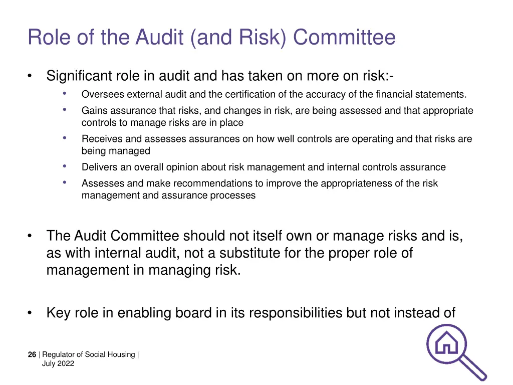 role of the audit and risk committee