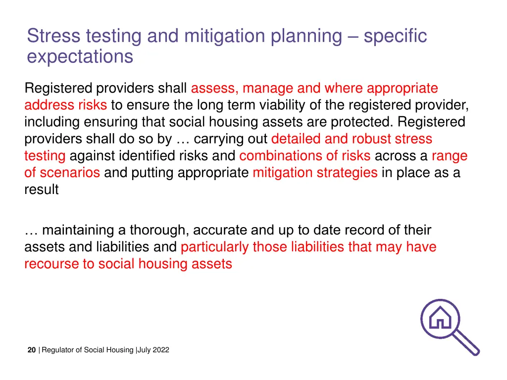 stress testing and mitigation planning specific