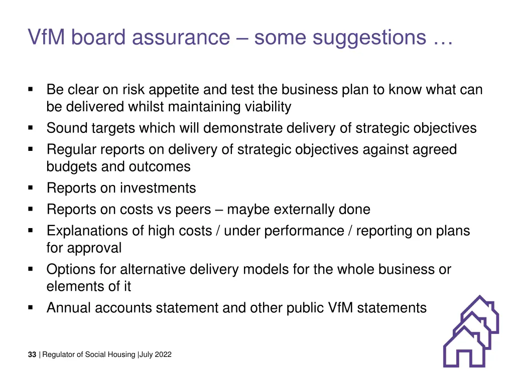 vfm board assurance some suggestions