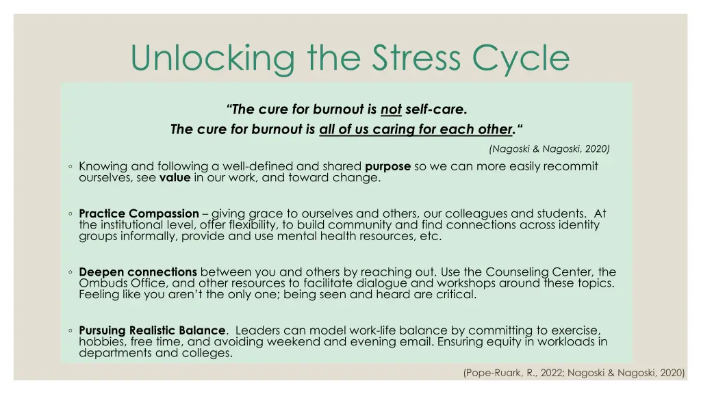 unlocking the stress cycle