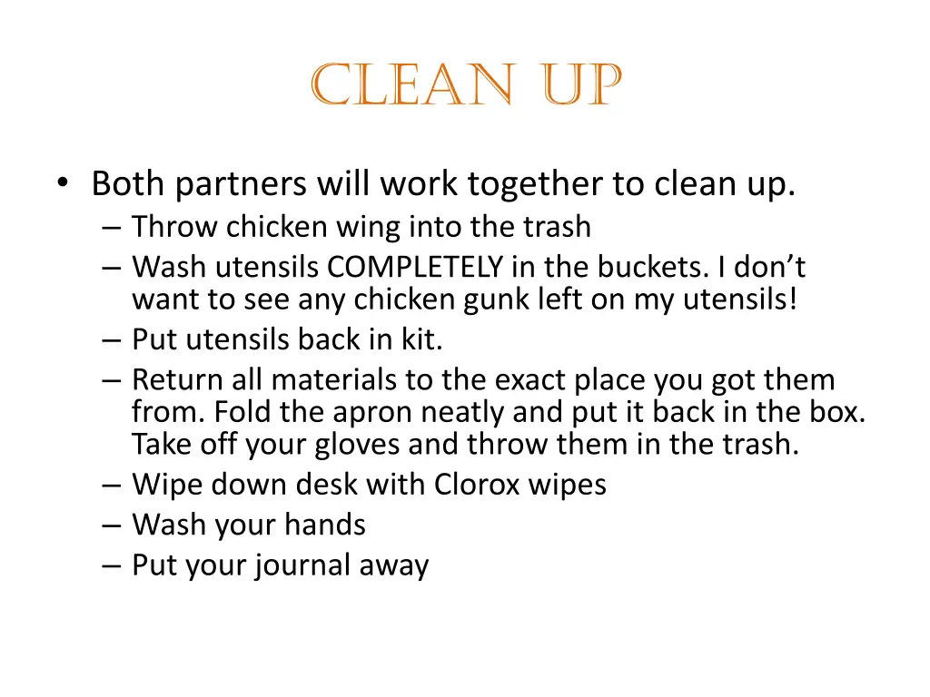 clean up