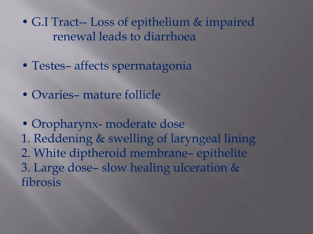 g i tract loss of epithelium impaired renewal