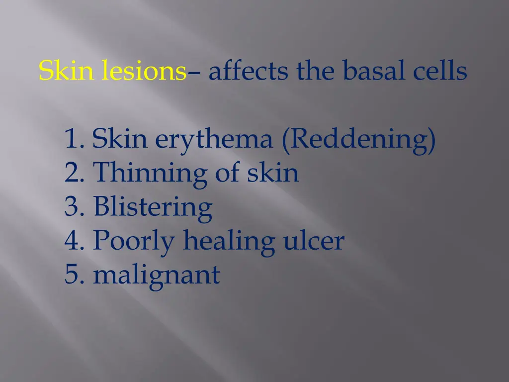 skin lesions affects the basal cells