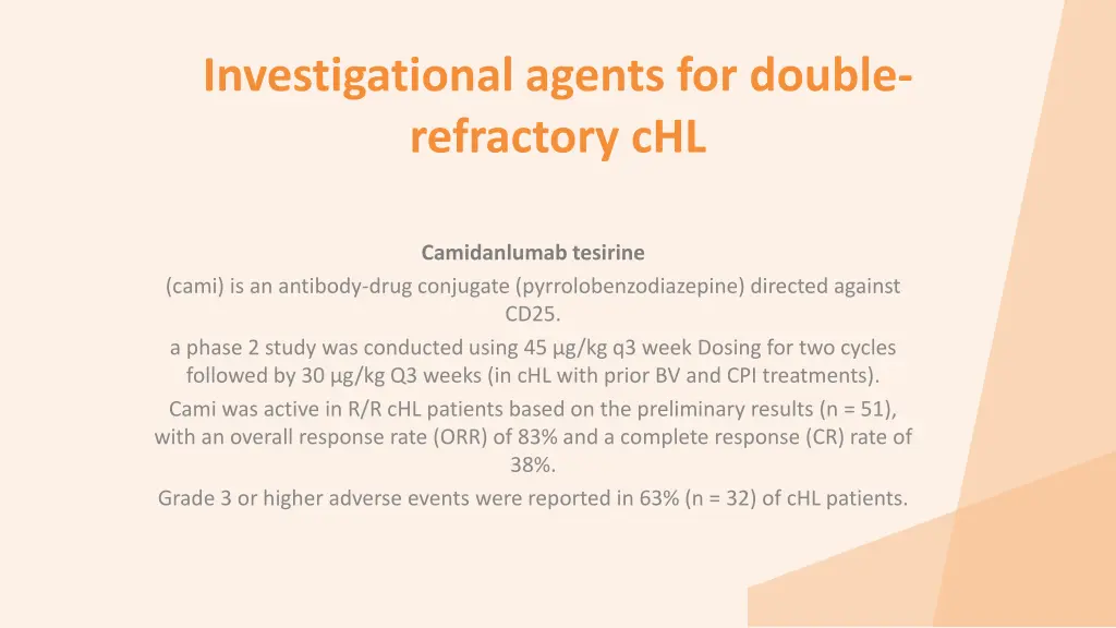 investigational agents for double refractory chl