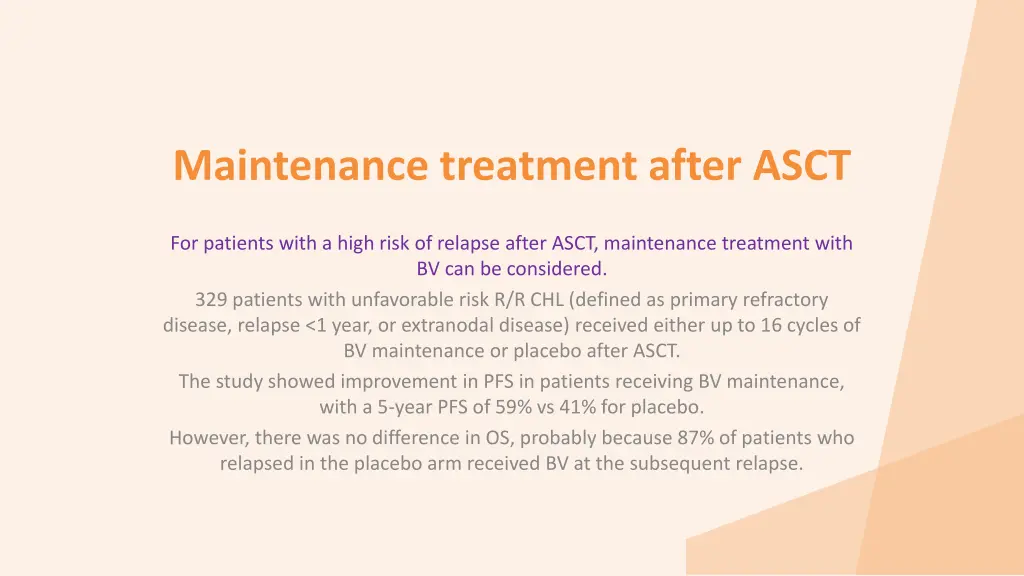 maintenance treatment after asct