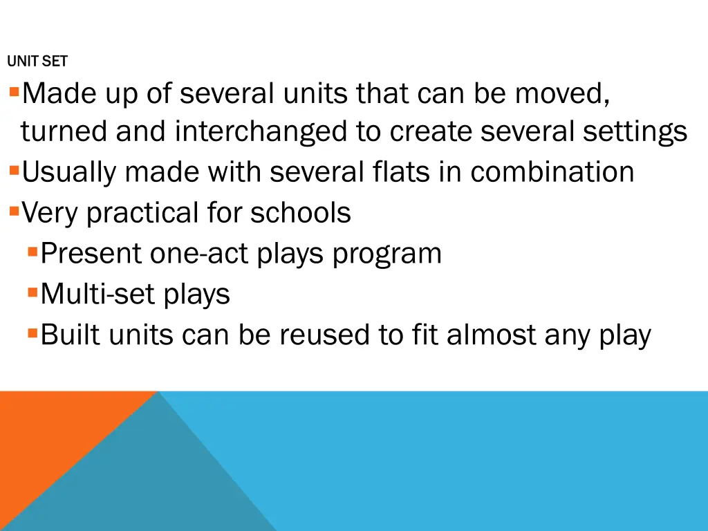 unit set unit set made up of several units that