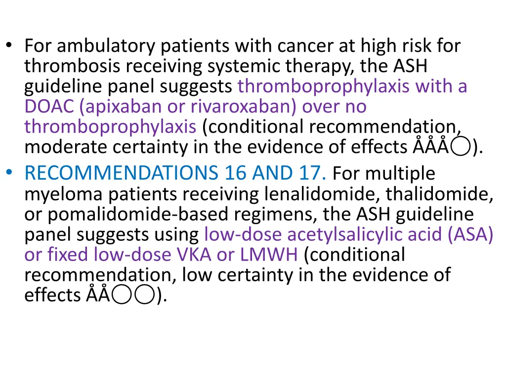 for ambulatory patients with cancer at high risk