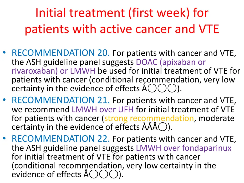 initial treatment first week for patients with