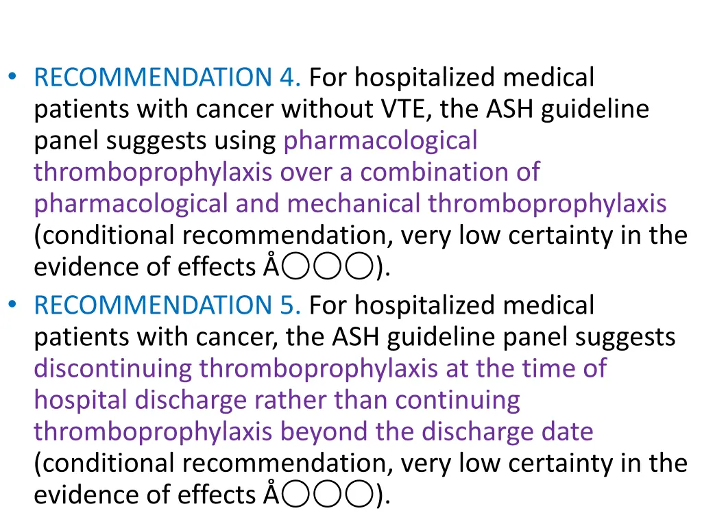 recommendation 4 for hospitalized medical