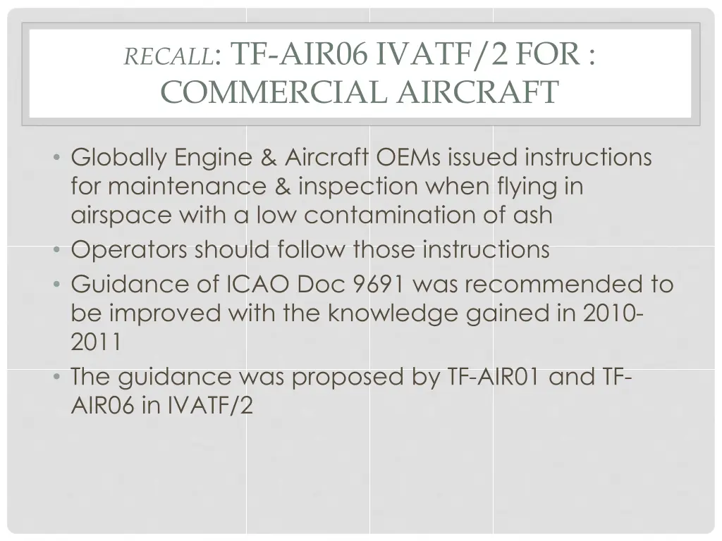 recall tf air06 ivatf 2 for commercial aircraft