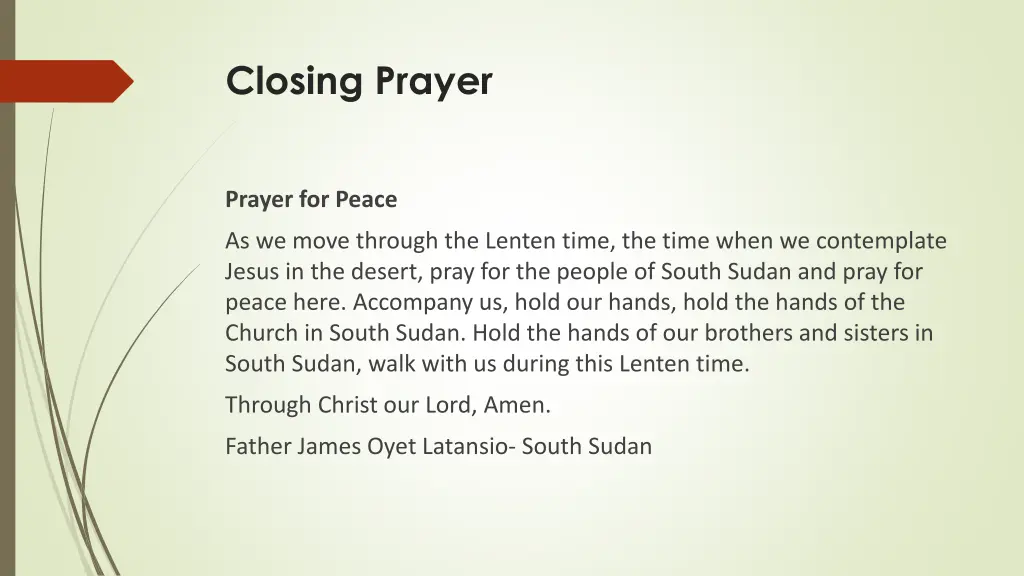 closing prayer