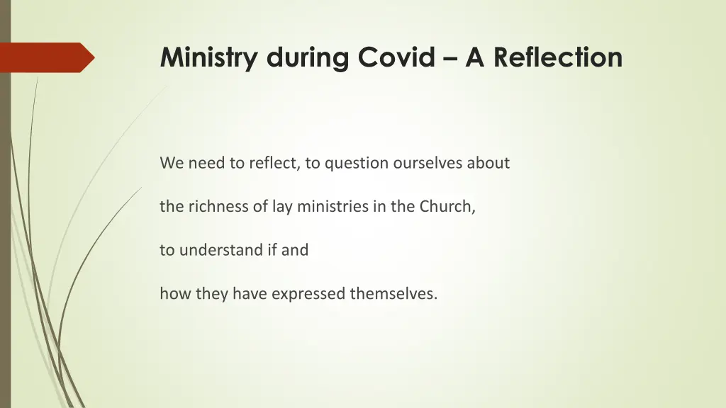 ministry during covid a reflection