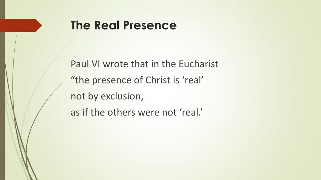 the real presence