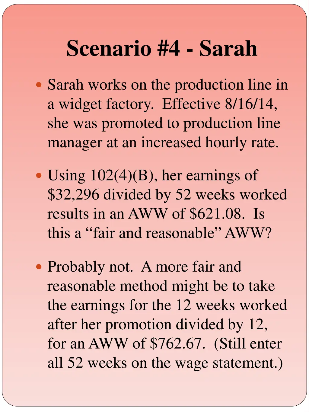 scenario 4 sarah