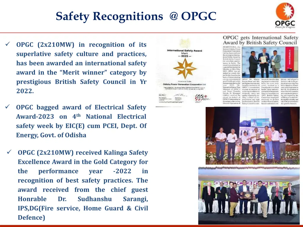 safety recognitions @ opgc