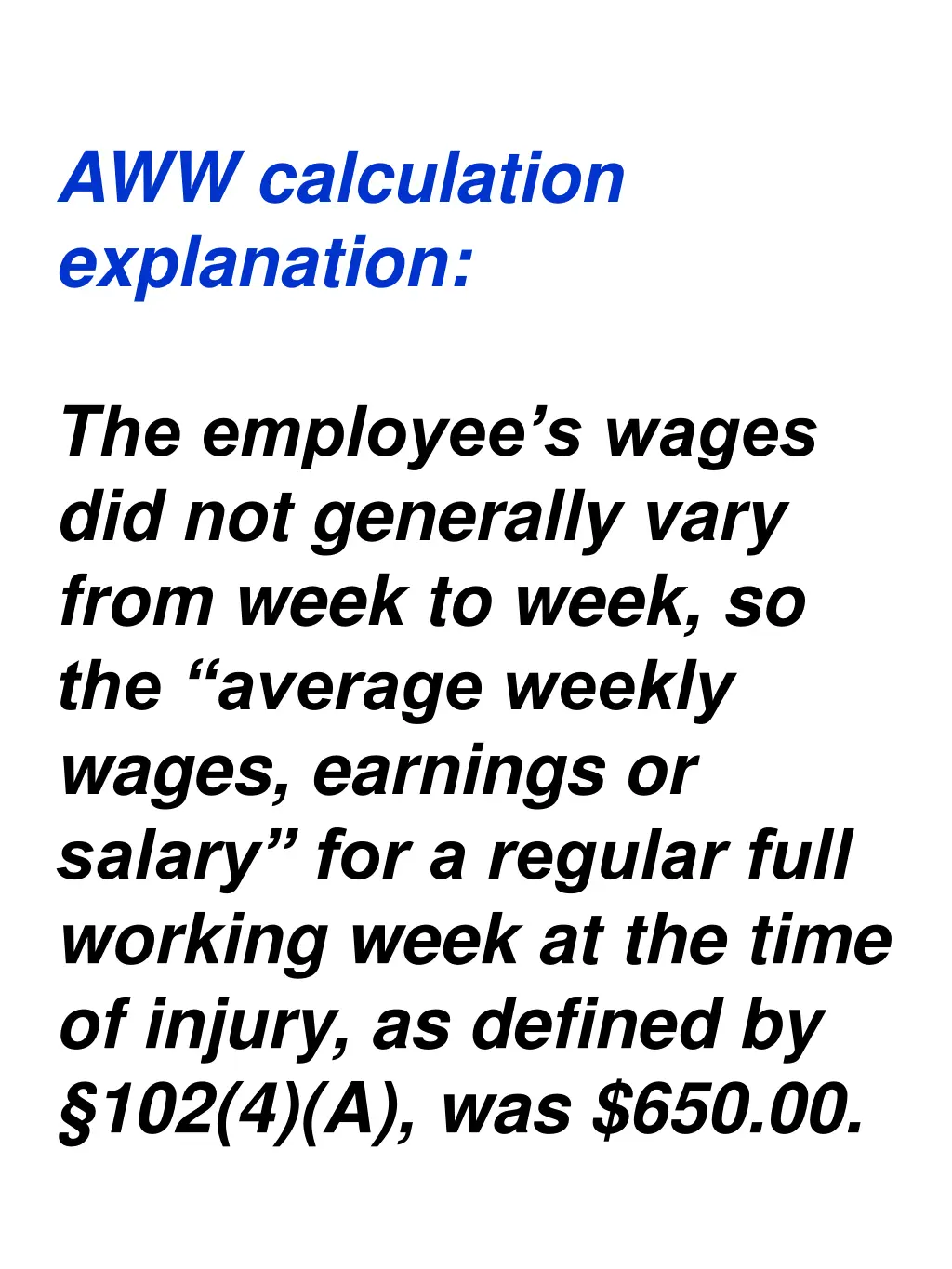 aww calculation explanation 10