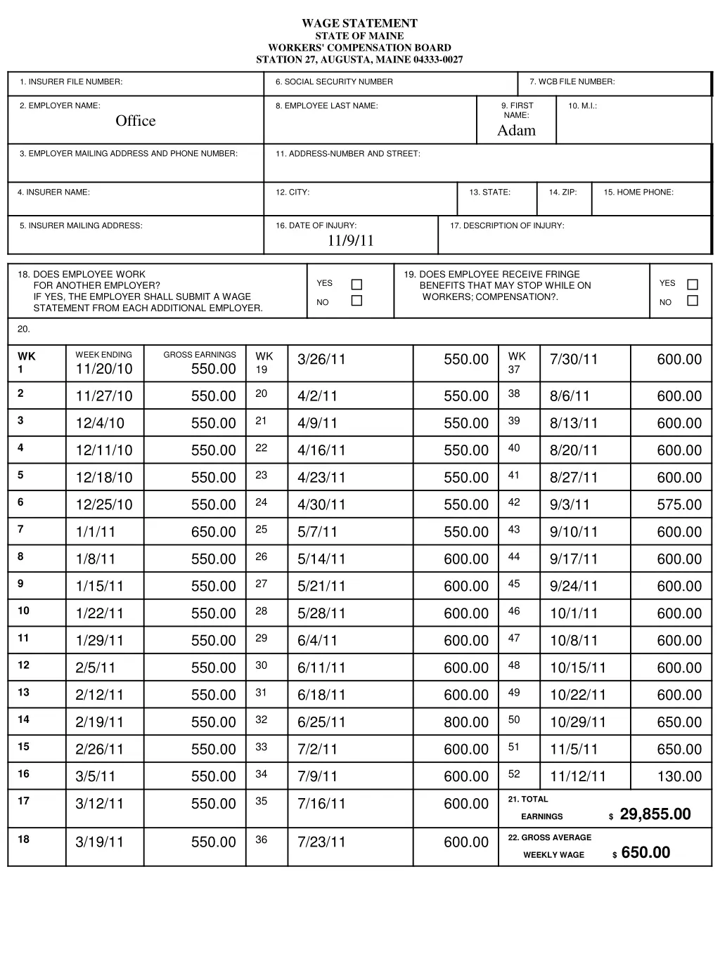 wage statement state of maine workers 10