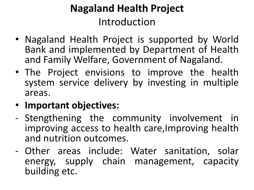 nagaland health project introduction nagaland