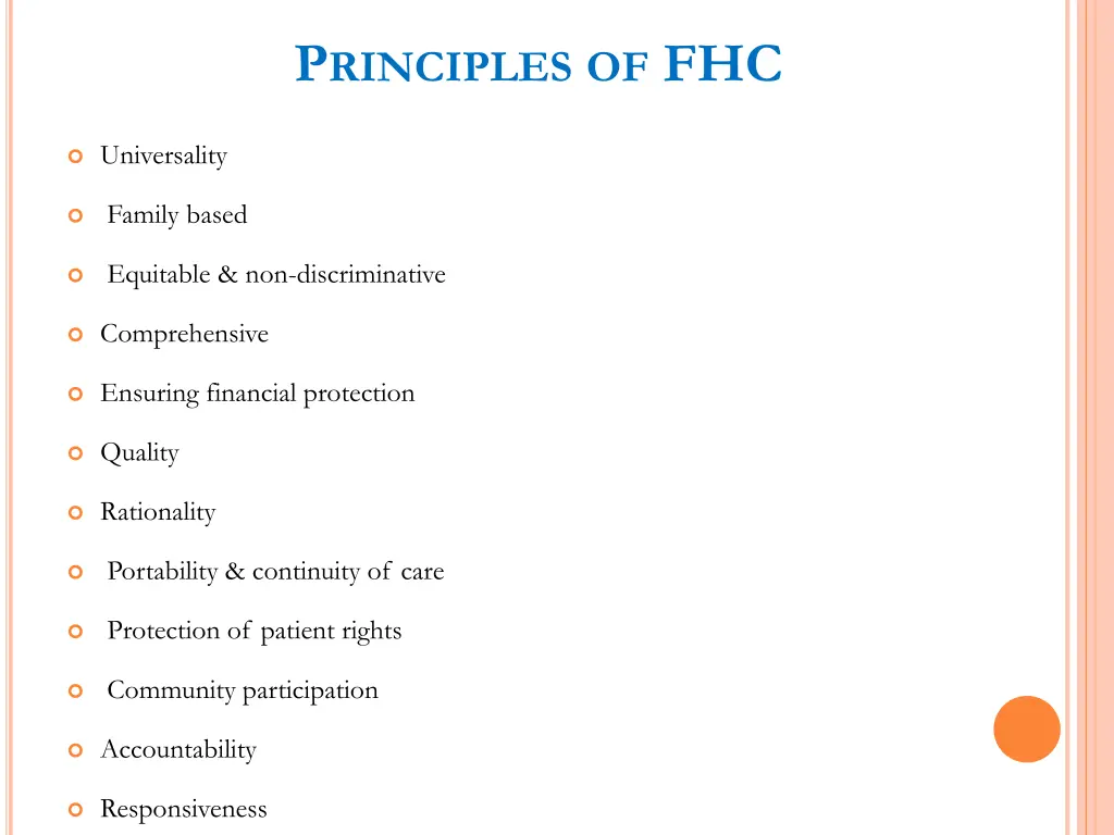 p rinciples of fhc