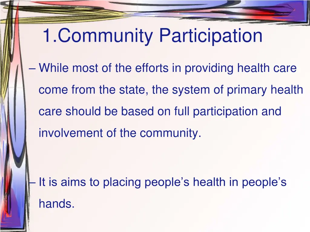 1 community participation