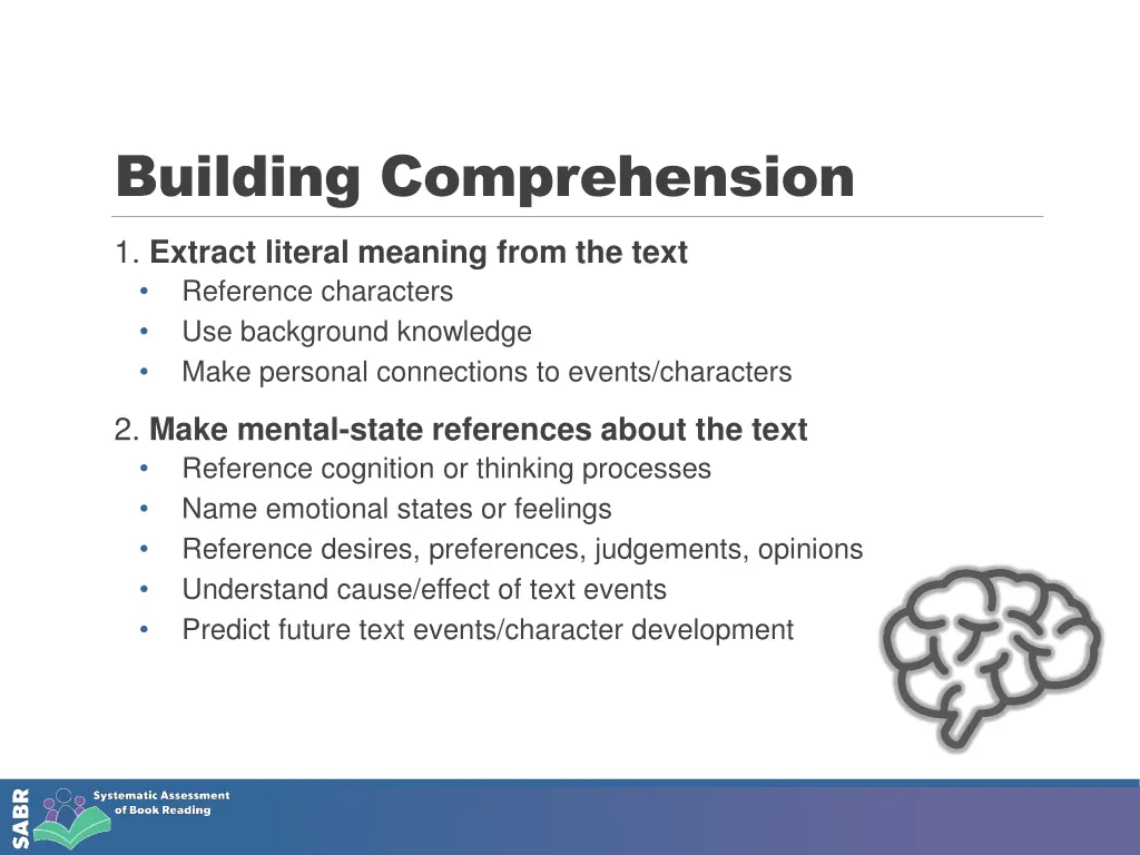 building comprehension