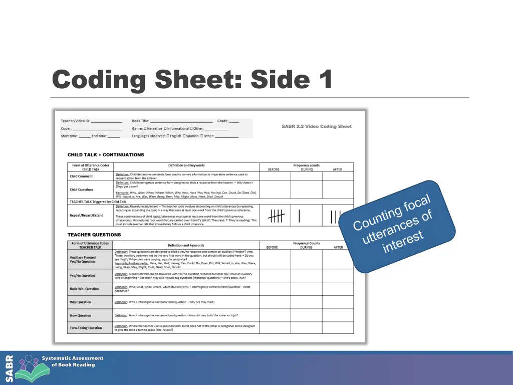 coding sheet side 1