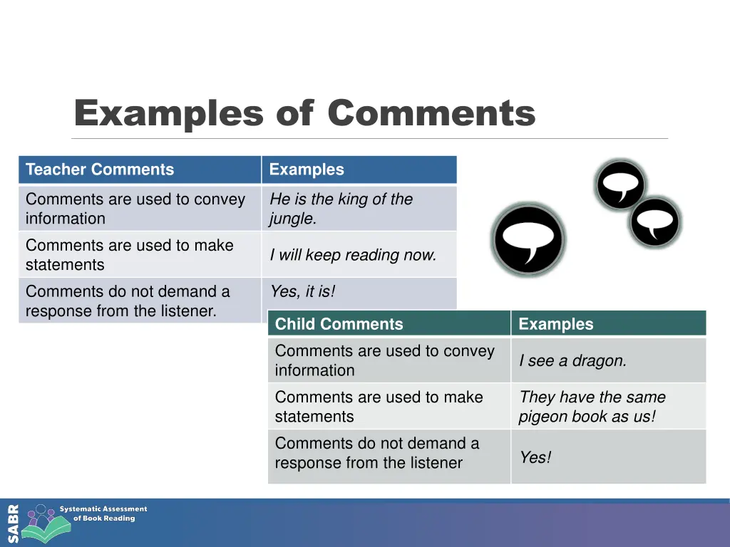 examples of comments