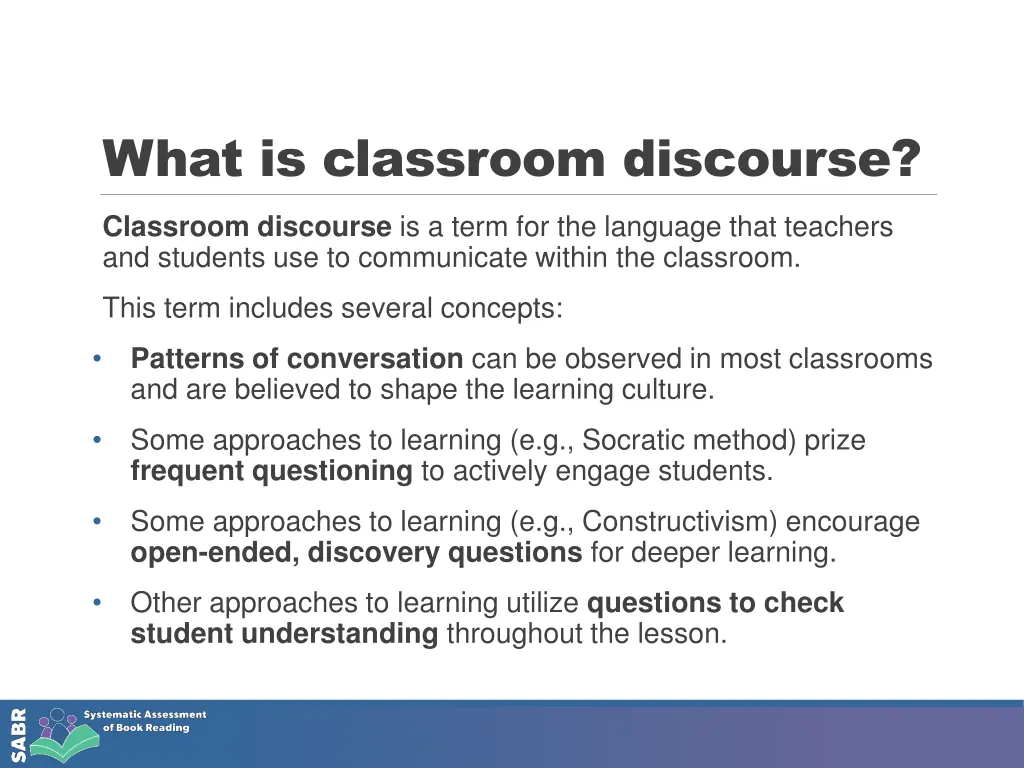 what is classroom discourse