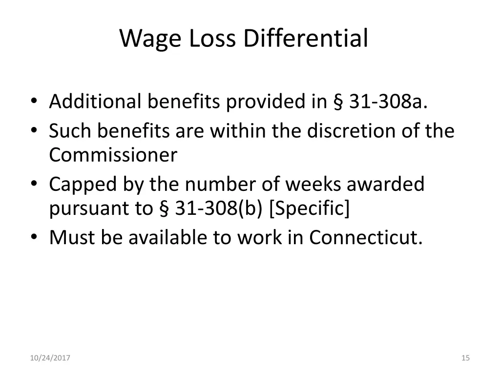 wage loss differential