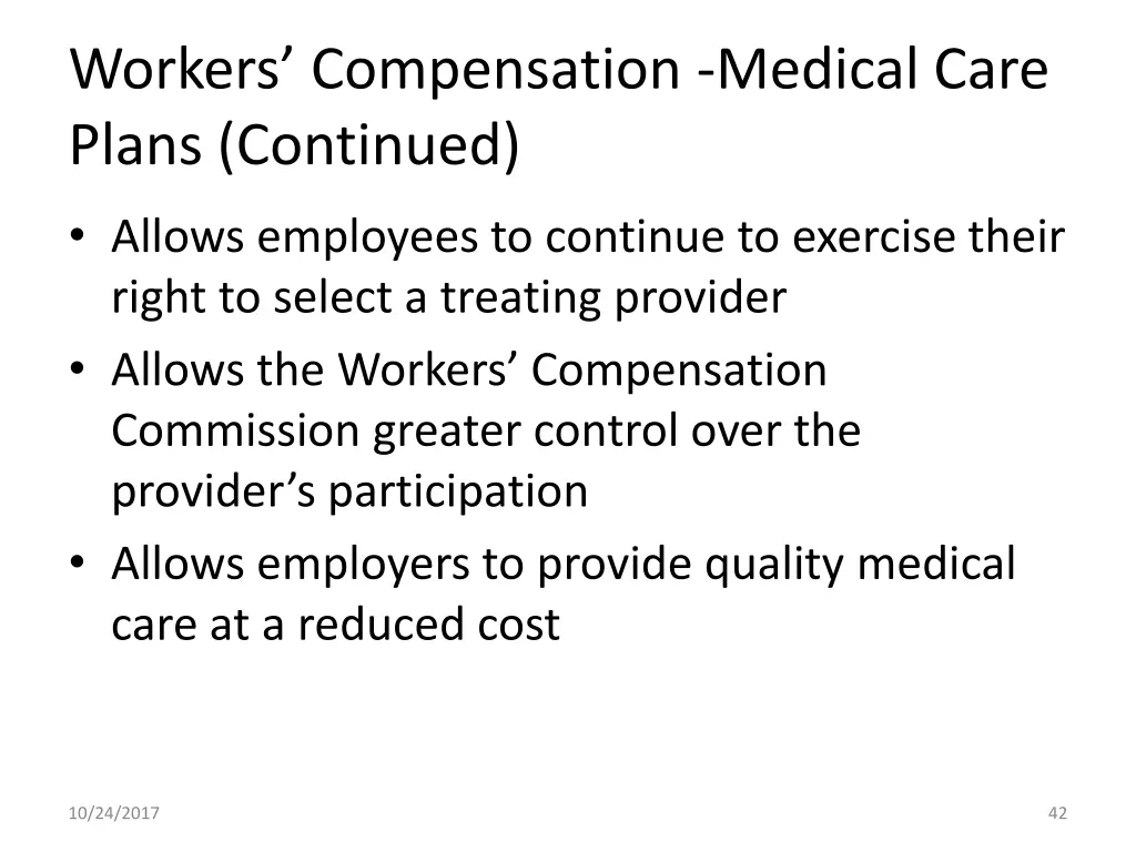 workers compensation medical care plans continued 1