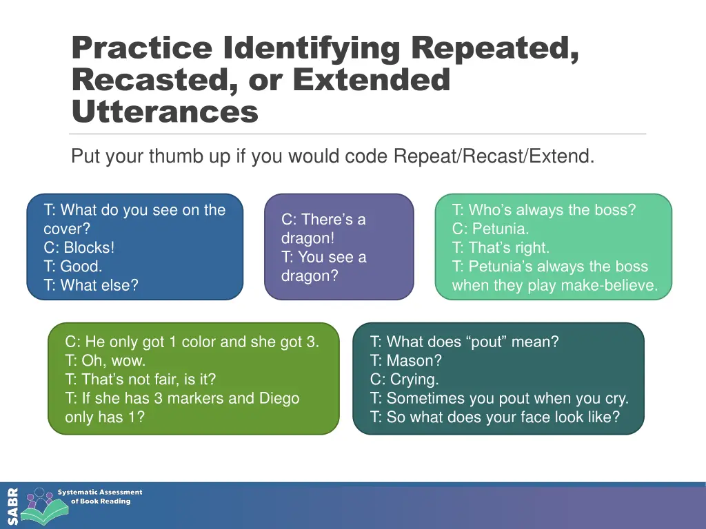 practice identifying repeated recasted