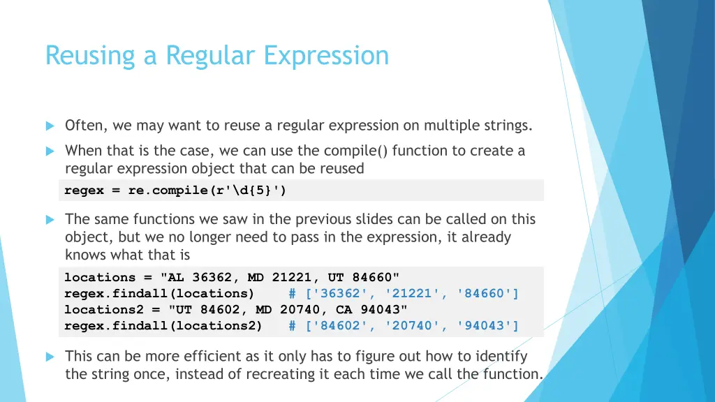 reusing a regular expression