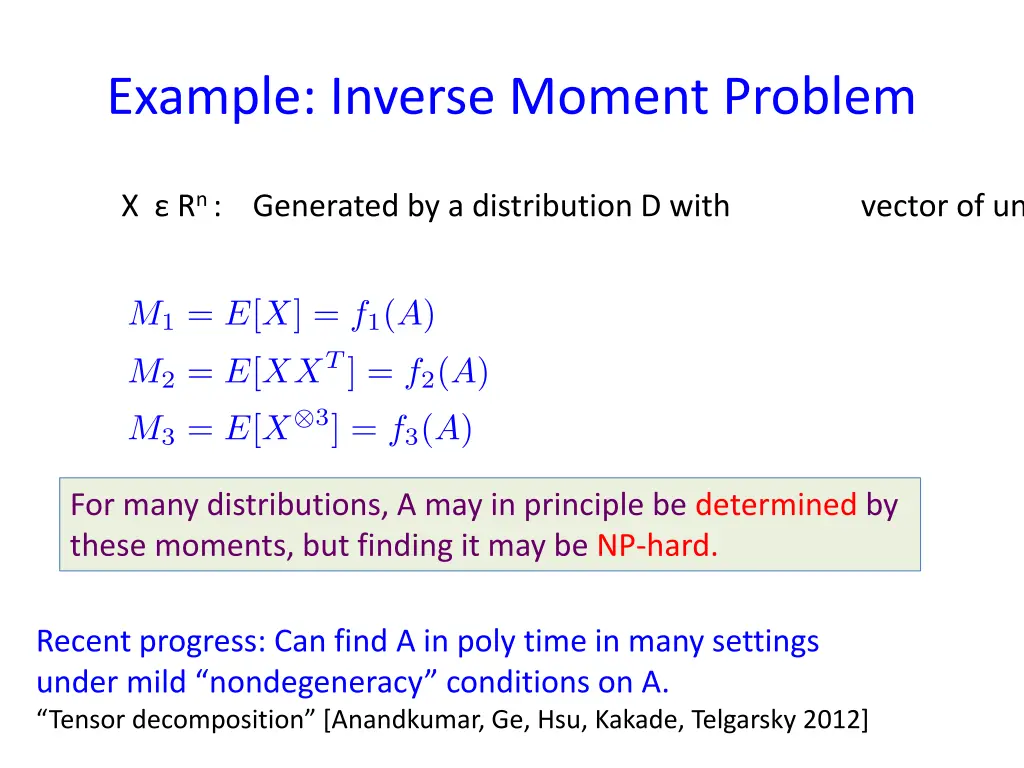 example inverse moment problem