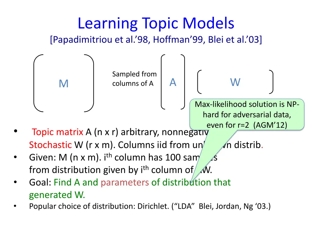 learning topic models papadimitriou