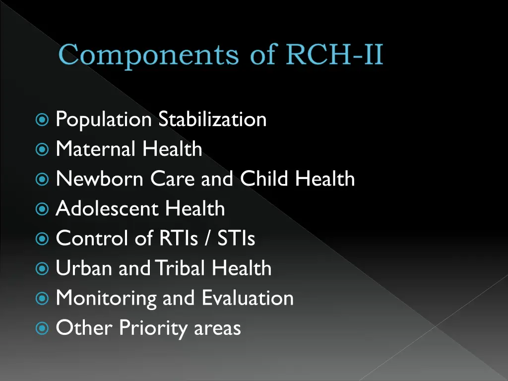 components of rch ii