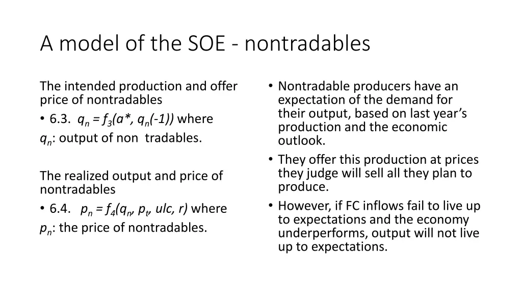 a model of the soe nontradables