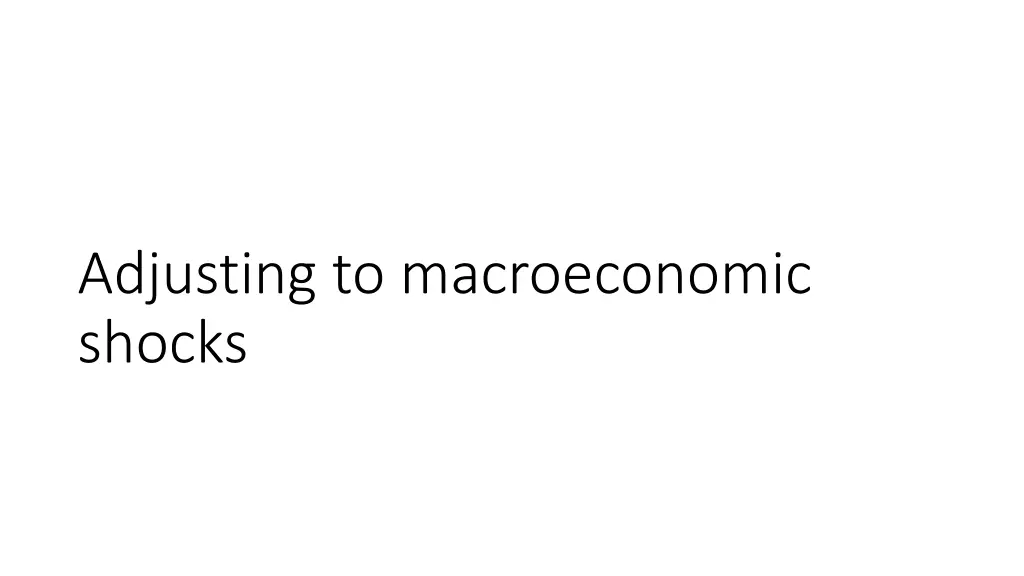 adjusting to macroeconomic shocks